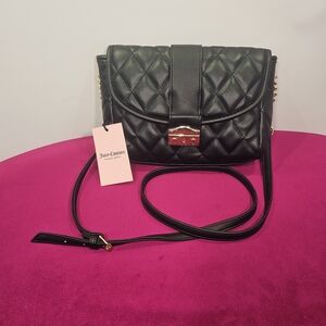 NWT Juicy Couture Black Quilted Crossbody Bag